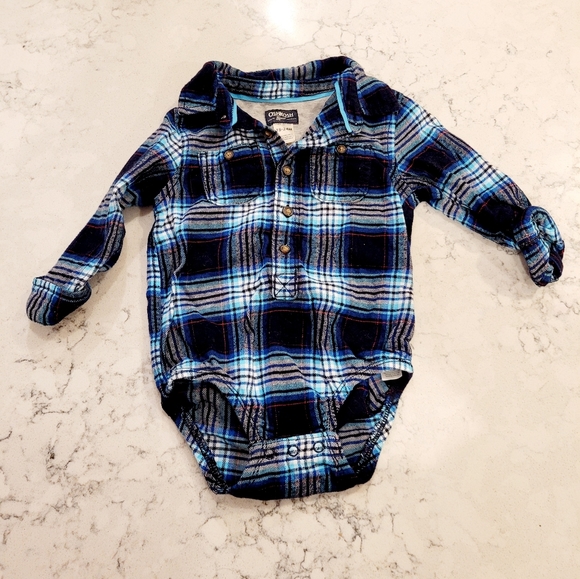 Baby boy Oshkosh flannel onesie